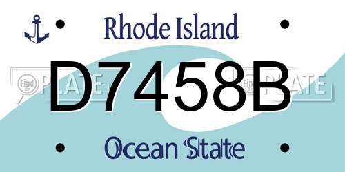 D7458B Rhode Island License Plate
