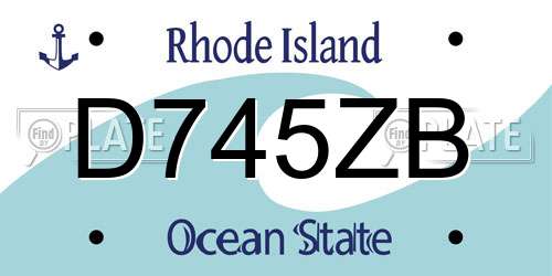 D745ZB Rhode Island License Plate