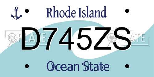 D745ZS Rhode Island License Plate