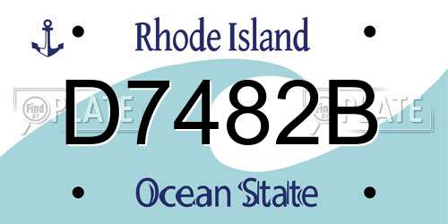 D7482B Rhode Island License Plate