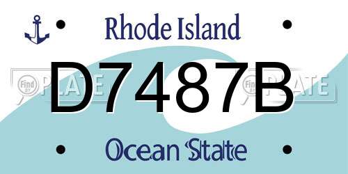 D7487B Rhode Island License Plate