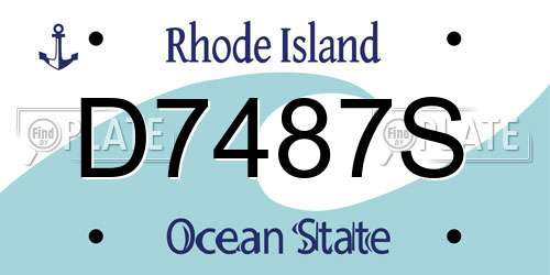 D7487S Rhode Island License Plate