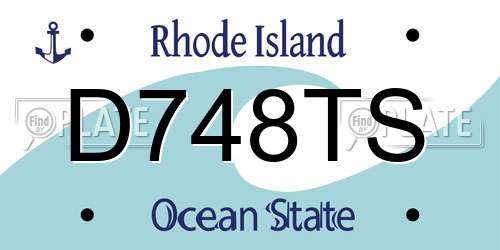 D748TS Rhode Island License Plate