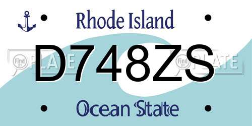 D748ZS Rhode Island License Plate