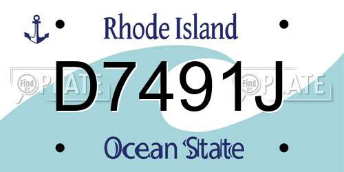 D7491J Rhode Island License Plate