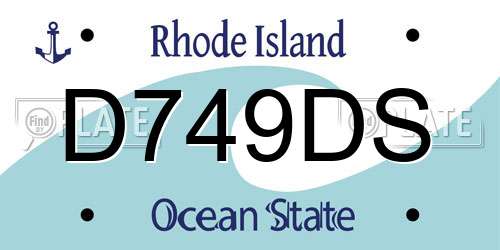 D749DS Rhode Island License Plate