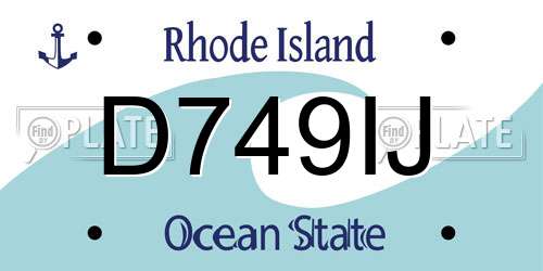 D749IJ Rhode Island License Plate