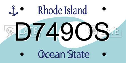 D749OS Rhode Island License Plate