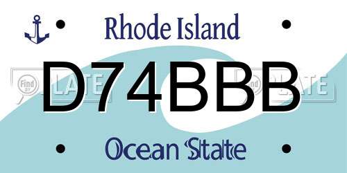 D74BBB Rhode Island License Plate
