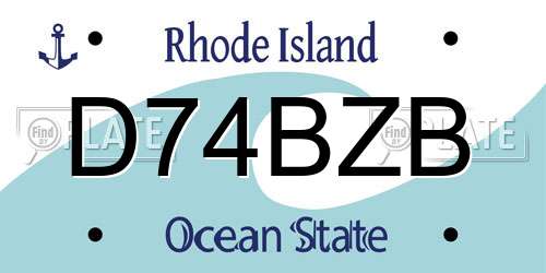 D74BZB Rhode Island License Plate