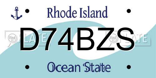 D74BZS Rhode Island License Plate