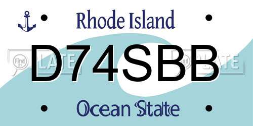 D74SBB Rhode Island License Plate