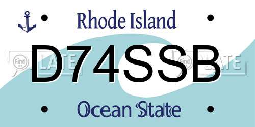 D74SSB Rhode Island License Plate