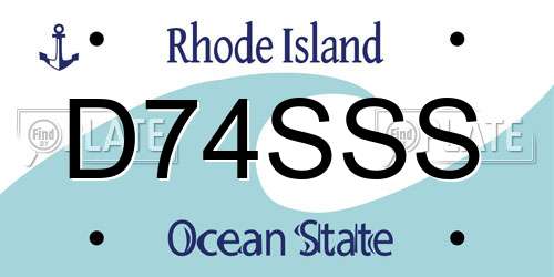 D74SSS Rhode Island License Plate