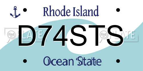 D74STS Rhode Island License Plate