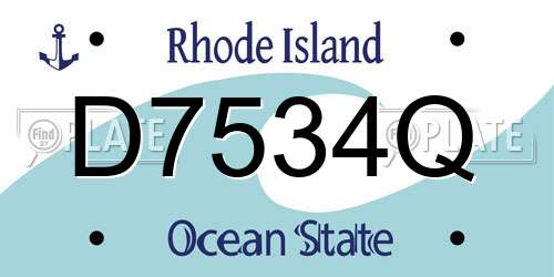 D7534Q Rhode Island License Plate