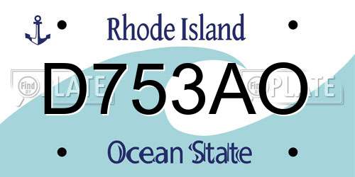D753AO Rhode Island License Plate