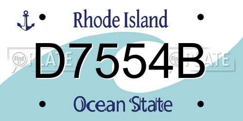D7554B Rhode Island License Plate