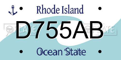 D755AB Rhode Island License Plate