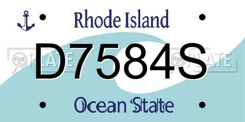 D7584S Rhode Island License Plate