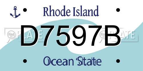 D7597B Rhode Island License Plate