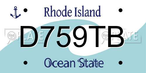 D759TB Rhode Island License Plate