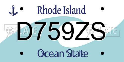 D759ZS Rhode Island License Plate