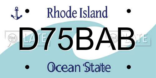 D75BAB Rhode Island License Plate