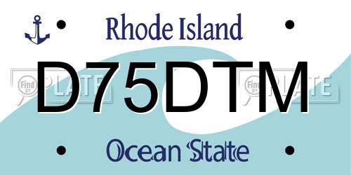D75DTM Rhode Island License Plate