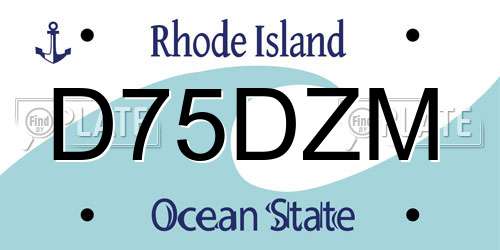 D75DZM Rhode Island License Plate