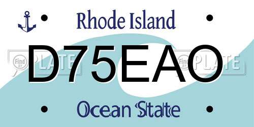 D75EAO Rhode Island License Plate