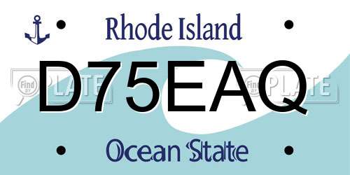 D75EAQ Rhode Island License Plate