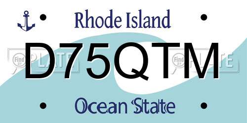 D75QTM Rhode Island License Plate