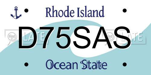 D75SAS Rhode Island License Plate