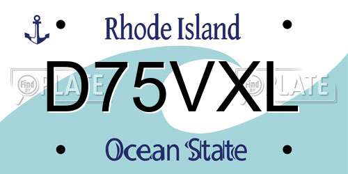 D75VXL Rhode Island License Plate