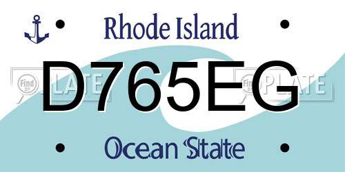 D765EG Rhode Island License Plate