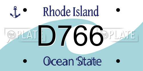 D766 Rhode Island License Plate