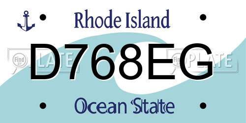 D768EG Rhode Island License Plate
