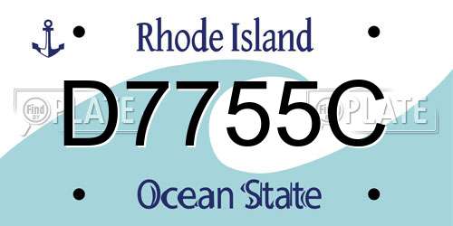 D7755C Rhode Island License Plate