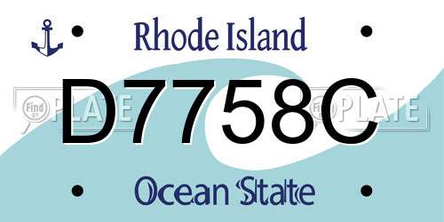 D7758C Rhode Island License Plate