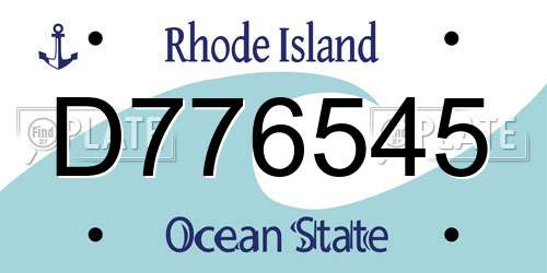 D776545 Rhode Island License Plate
