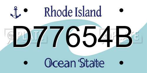 D77654B Rhode Island License Plate
