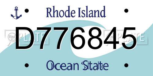 D776845 Rhode Island License Plate