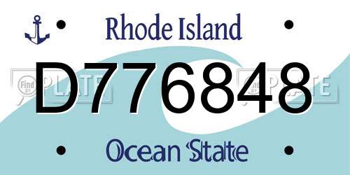 D776848 Rhode Island License Plate