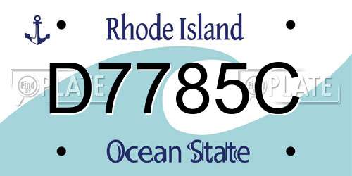 D7785C Rhode Island License Plate