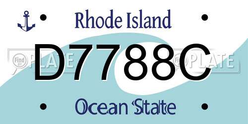 D7788C Rhode Island License Plate