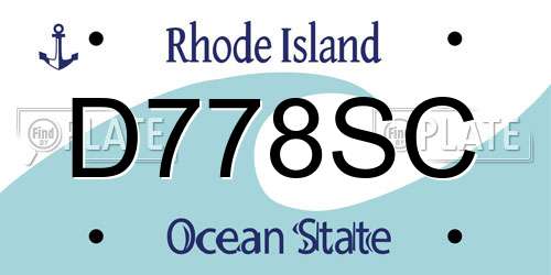 D778SC Rhode Island License Plate