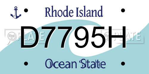 D7795H Rhode Island License Plate