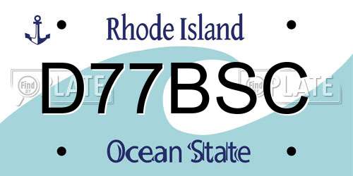 D77BSC Rhode Island License Plate