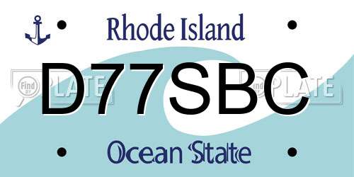 D77SBC Rhode Island License Plate
